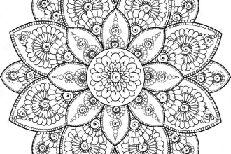 illustrate mandala colouring pages and mandala arts for you