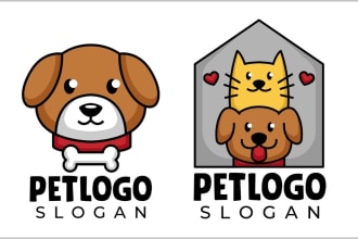 do stunning dog, pet, cat, or animal logo