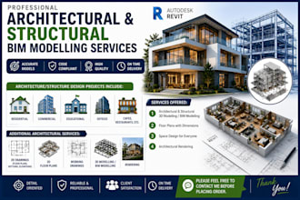 create professional revit architecture and structural bim models with drawings