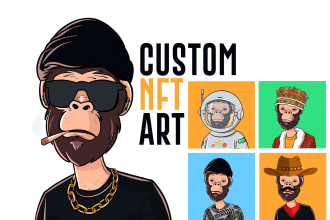 design custom nft art, nft collection , nft character cartoon avatar for you