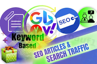 boost website SEO with unique articles and organic traffic