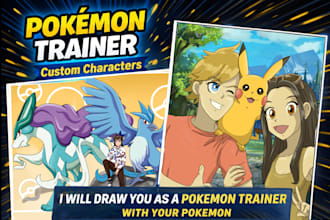 draw you as a pokemon trainer with your pokémon