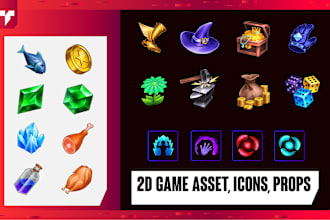create asset, item, icon, and props for a fantasy game