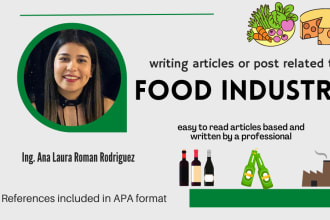 write article and blog post about food processing industry in spanish