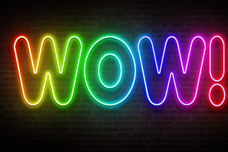 convert your text or logo into a neon rainbow glow