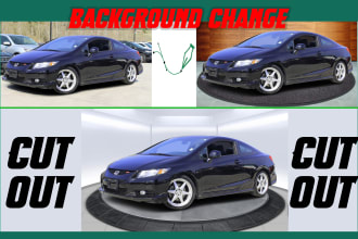 car photo background remove and drop shadow