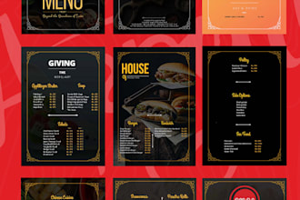 design a restaurant menu for you