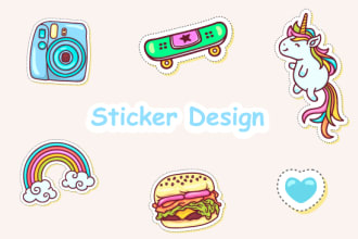 illustrate catchy stickers, labels, patches, badges or emoji vector art for you