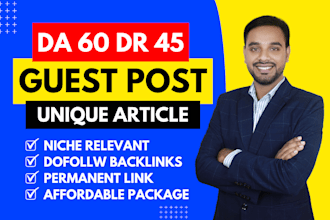 do guest post with write and publish article on da 50 plus