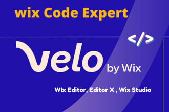develop wix website using wix velo, wix code and databases