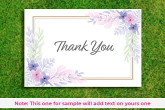 design thank you card for amazon and others