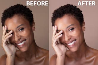 do professional bulk photo editing, natural portrait retouching