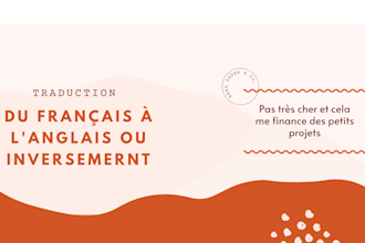 je traduis des textes en anglais ou francais