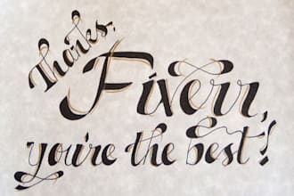 write the message of your choice in elegant calligraphy