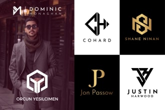 design personal brand monogram initial letter business logo