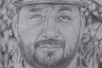 draw a detailed realistic portrait with cleanliness based on a photograph