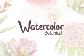 create watercolor botanical illustration of flower, plant