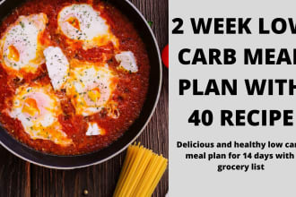 give you 2 week low carb meal plan with 40 recipe
