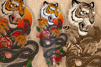 create japanese or oriental tattoo design for you