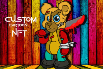 custom doodle art nft or cartoon style nft collection