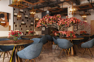 architectural interior design with realistic 3d rendering