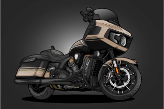 draw vector illustration from motorcycle for your t shirt
