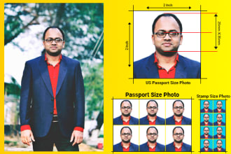do passport,stamp,visa,id card photo from any picture with in 24hr