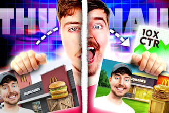 design amazing youtube thumbnail,click worthy design