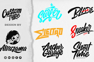 draw hand lettering typography or calligraphy logo design