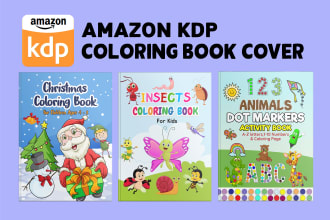 design kids coloring book cover for amazon KDP business