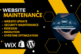 manage and update wordpress shopify wix squarespace website