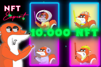 make unique nft art collection and generate 1k 10k 100k nfts