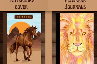design notebooks cover, journals, planners, with contents