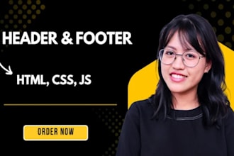 design responsive, sticky header and footer in HTML, CSS