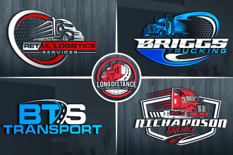 design transport logistic and trucking logo within 24 hours