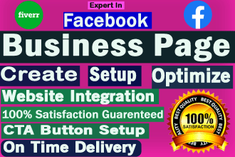 create, setup,design and develop facebook business page
