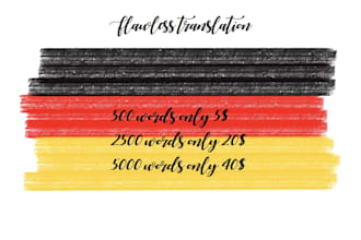 create flawless, perfect grammar english to german and vice versa translations