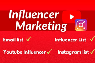 find youtube influencer list for influencer marketing