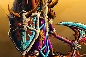 draw awesome skull illustration for you