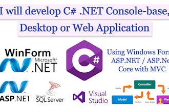 develop c sharp desktop and web application asp dot net mvc in visual studio