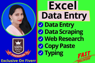 be your virtual assistant, data entry, copy paste, typing, scraping