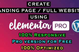 create single or full page website using elementor pro