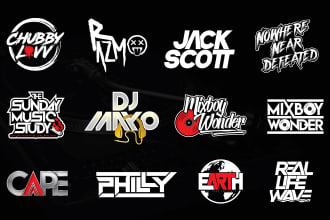 do dj band rap music artist producer typography urban clothing brand logo design