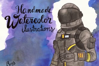 handraw and paint a watercolor illustration for you