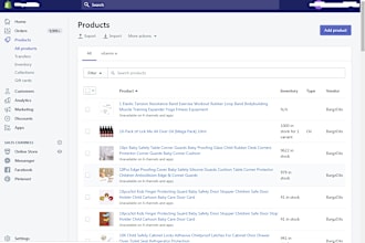 design shopify website and store with 30 products listings