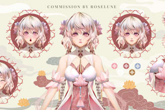 draw character model art for live2d and vtuber
