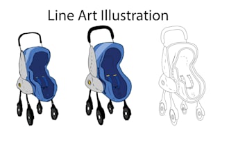 draw urgent line art illustration, vector line art, line drawing