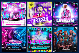 do event flyer, animated motion flyer poster for club, party, music concert