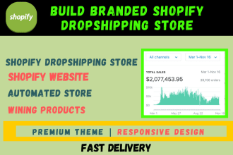build branded shopify dropshipping store