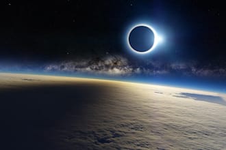 world moond and clouds